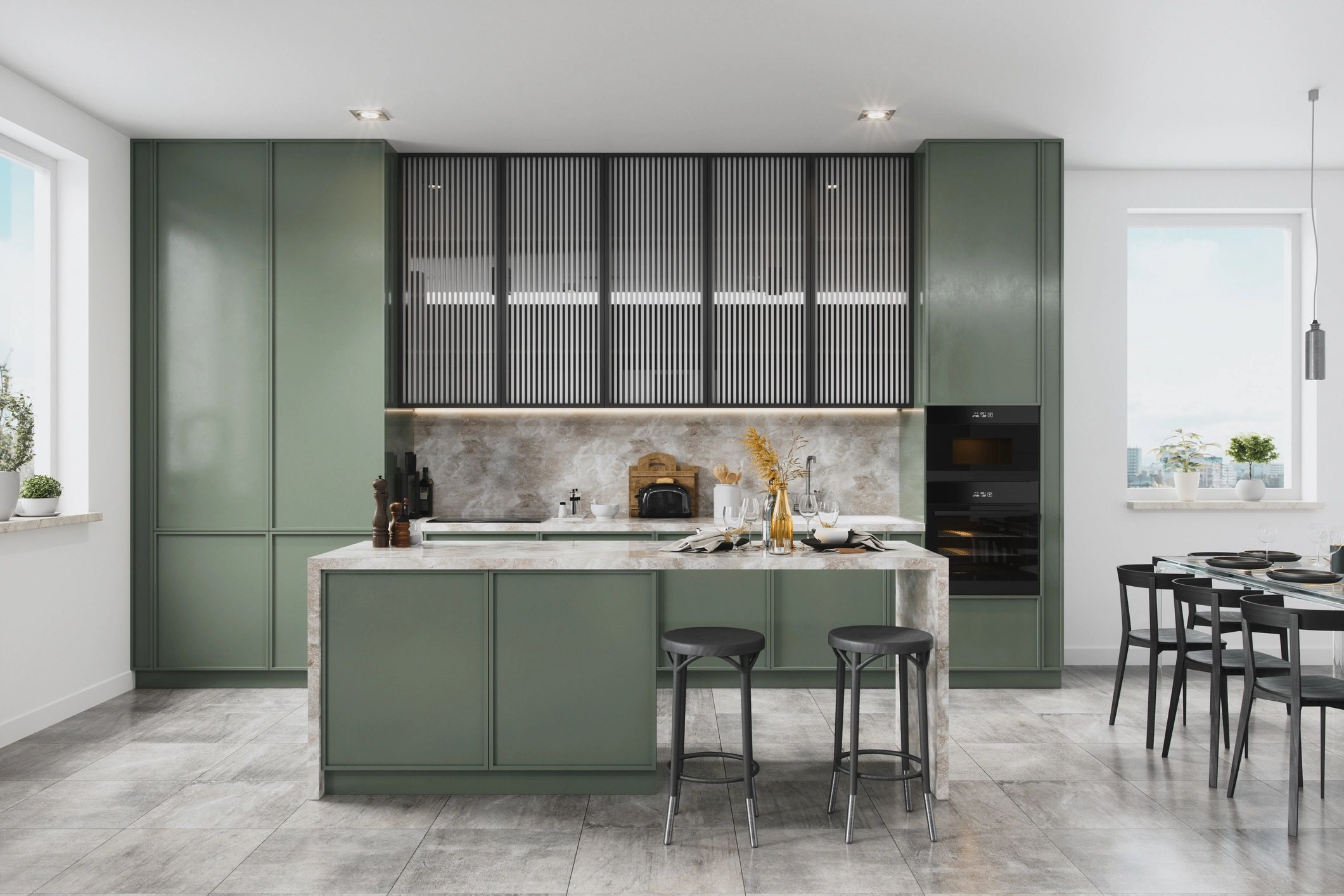 Contemporary kitchen cabinetry detail